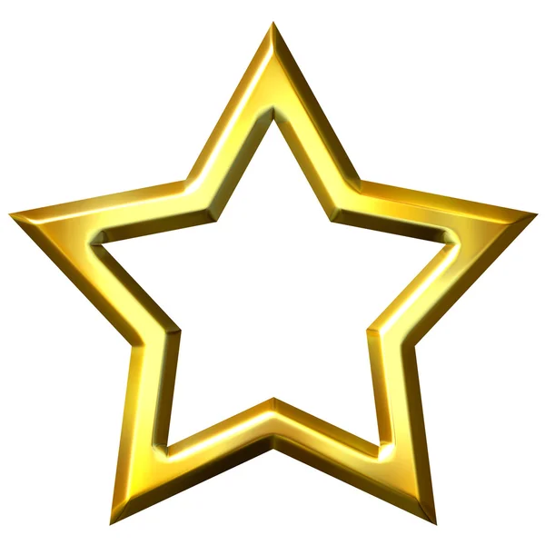 Moldura de estrela dourada 3D — Fotografia de Stock