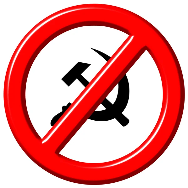 3D-знак антикоммунизма — стоковое фото