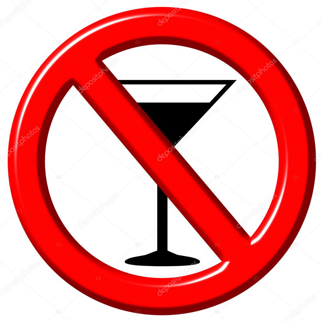 No Alcohol 3D Sign