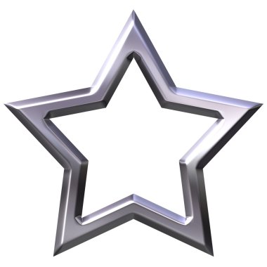 3D Silver Star Frame clipart