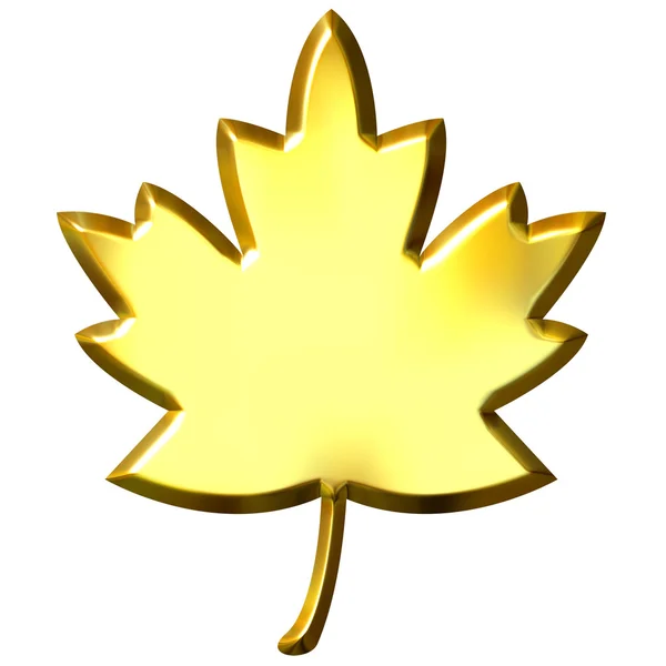 3D Golden Canadian Leaf — Stock Photo, Image