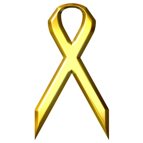 Consciência do câncer infantil fita de ouro — Fotografia de Stock
