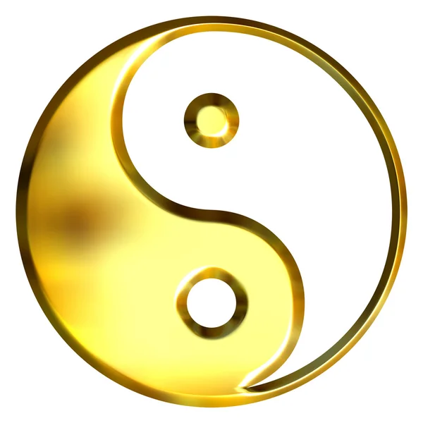 Símbolo de Tao dorado 3D —  Fotos de Stock