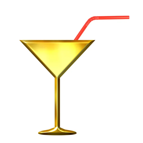 Cocktail with straw — Stock Photo, Image
