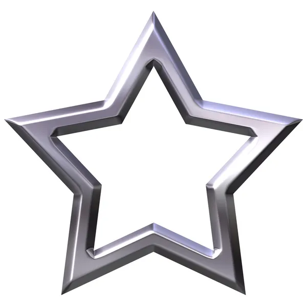 Quadro 3D de estrela de prata — Fotografia de Stock