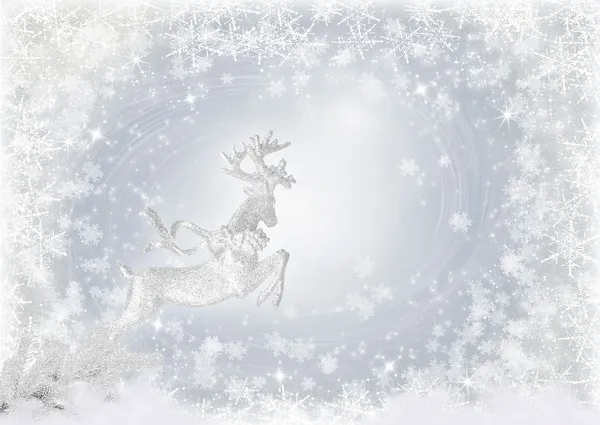 Фон рождественской рамки с оленем — стоковое фото