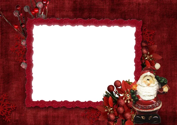 Feiertagsrahmen mit Weihnachtsmann — Stockfoto