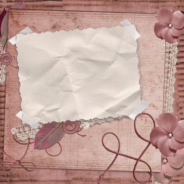 Vintage wallpaper with frame