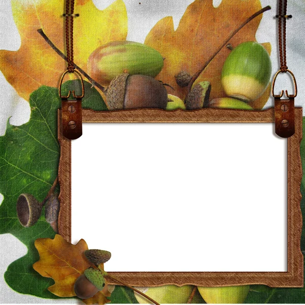 秋季框架与橡子 — 图库照片