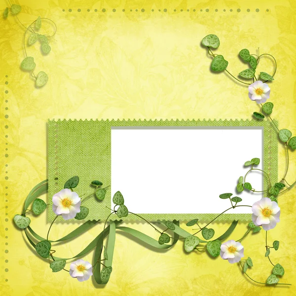 Spring frame with stamp-frames — Stock Photo, Image