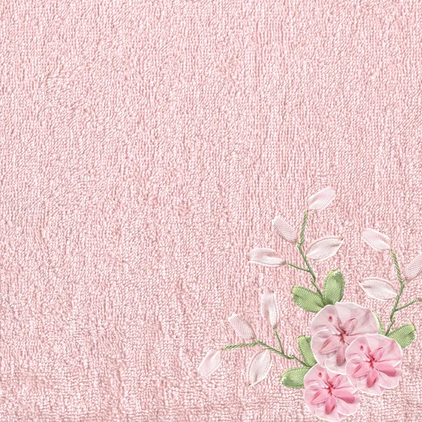 粉红色的织物纹理 — 图库照片