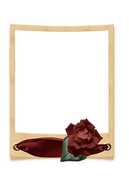 Grunge cadre avec rose — Photo