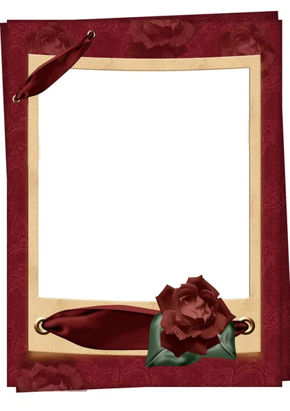 Grunge frame with rose — Stock Photo, Image