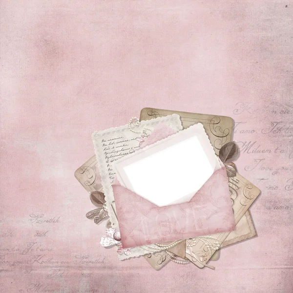 Винтажная элегантная рамка с конвертом — стоковое фото