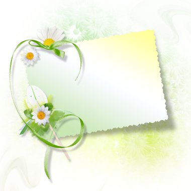 çiçek ile Paskalya tebrik kartı