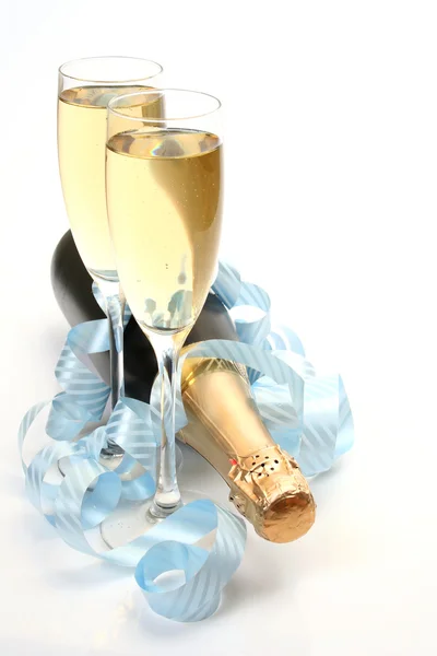 香槟与眼镜 — 图库照片