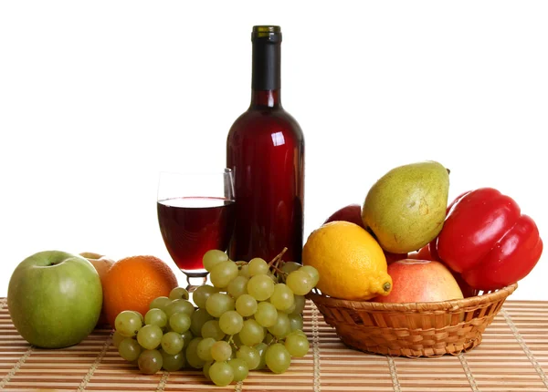Wine and fruit Stock Image