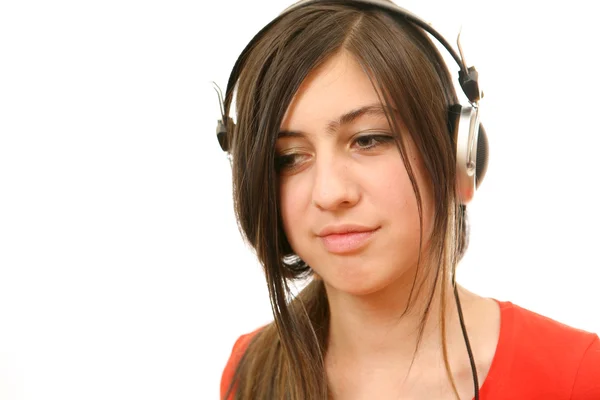 Das Mädchen mit den Kopfhörern — Stockfoto