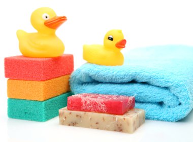 Rubber duck and subjects for a shower clipart