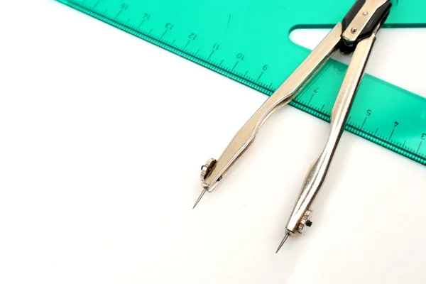 Compasses and ruler — Stock Photo, Image