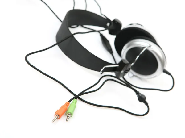 Headphones with a cord — Stock Photo, Image