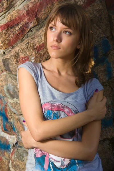 stock image Teenage girl in the park