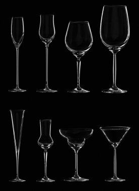 Glasses on black background clipart