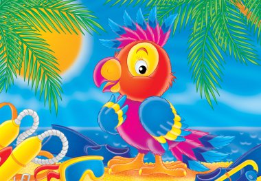 Parrot diver clipart