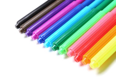 Multicolored felt tip pens