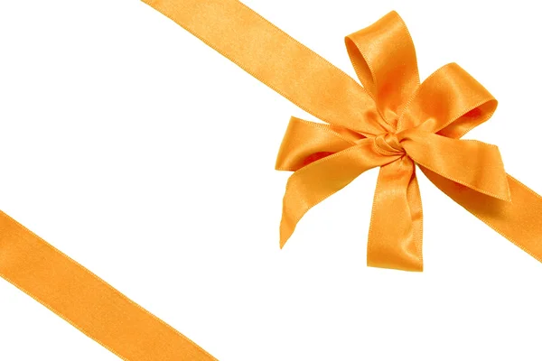 Gift golden ribbon and bow — Stock Photo, Image