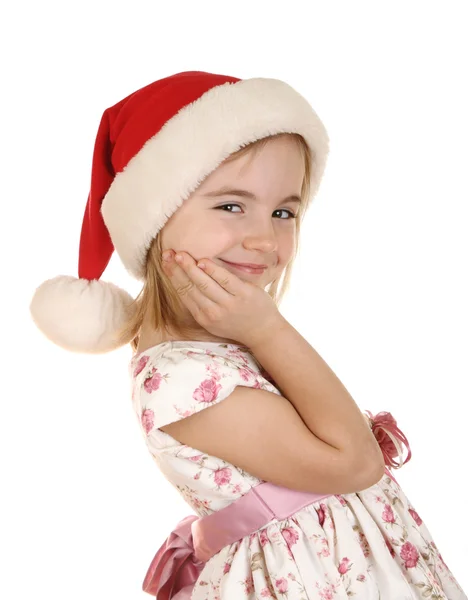 stock image Christmas kid in Santa hat