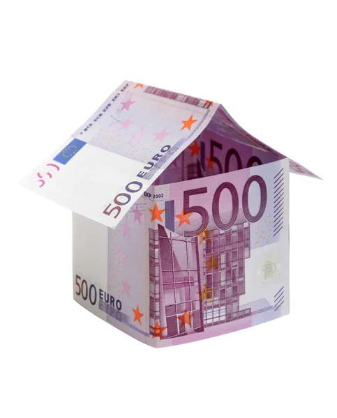 Het huis gemaakt van 500 euro-bankbiljetten — Stockfoto