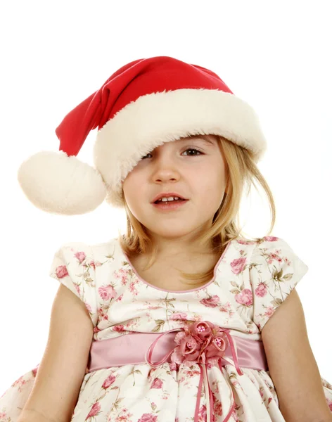 Enfant de Noël en chapeau de Père Noël Photos De Stock Libres De Droits