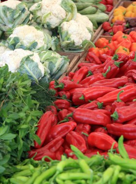 Vegetables in the market clipart