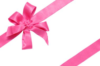 Gift pink ribbon and bow clipart