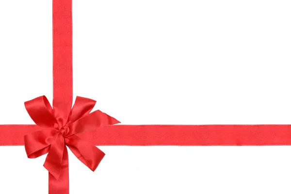 Gift red ribbon and bow — Stock Photo, Image