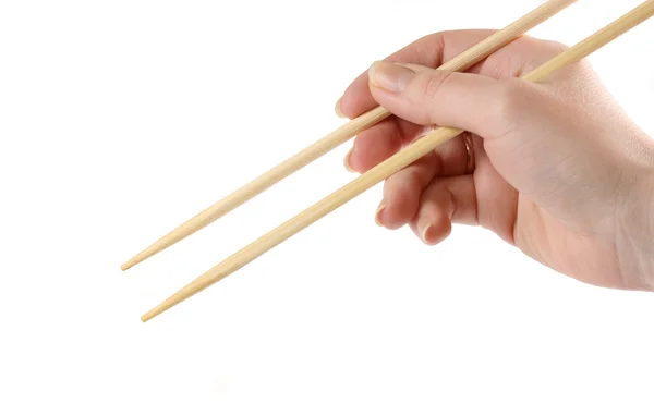 El chopsticks tutarak Stok Resim