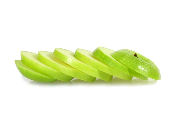 Yeşil elma dilimli - Stok İmaj