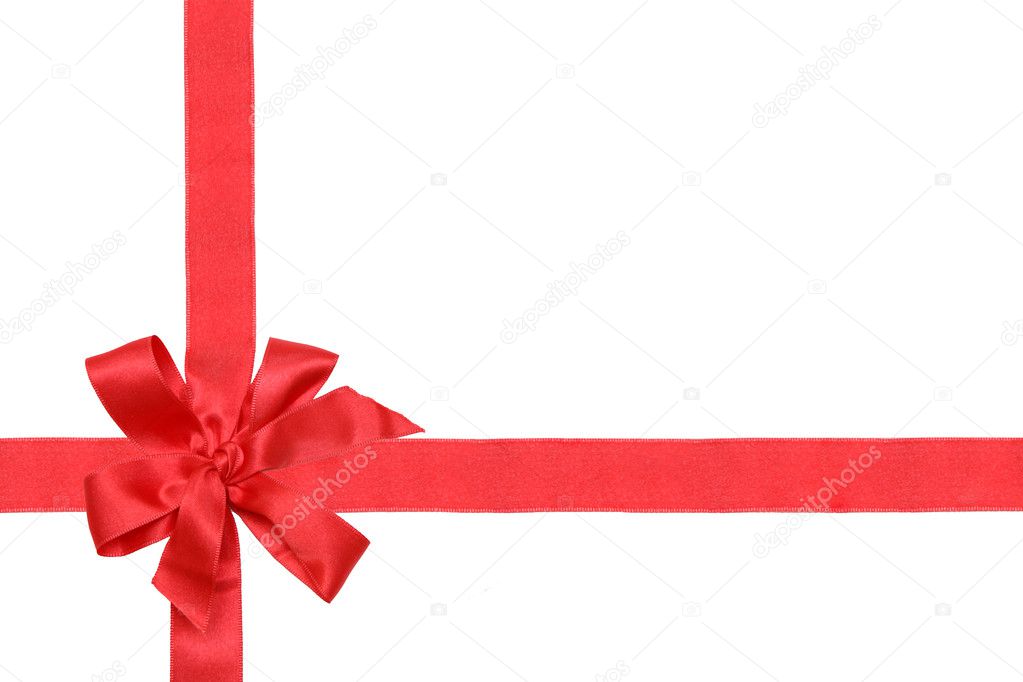 Gift red ribbon and bow