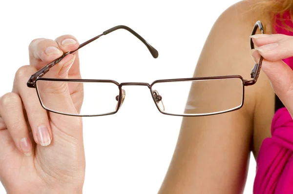 Óculos na mão isolados — Fotografia de Stock