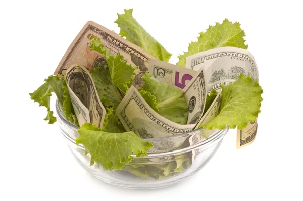 Kreativní peníze potravin — Stock fotografie