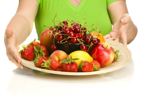 Frutta su piatto — Foto Stock