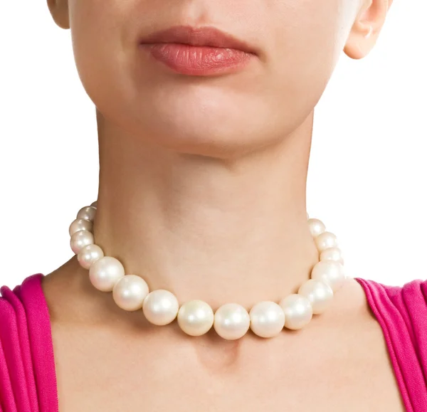 Dejte náhrdelník na krku — Stock fotografie