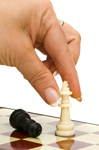 Hrát šachy: král a královna — Stock fotografie
