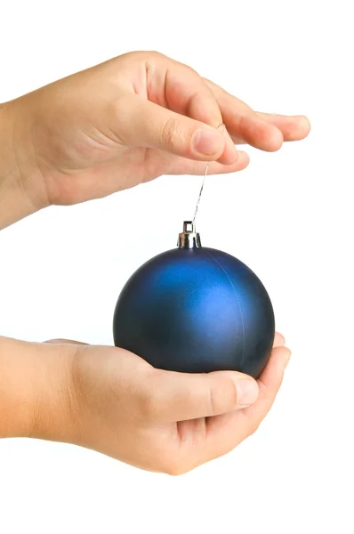Ball in child hand — Stock Photo, Image