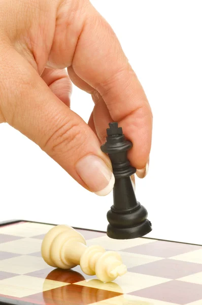 Schach spielen: König und Königin — Stockfoto