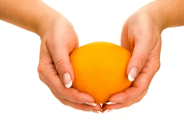 Naranja en mano —  Fotos de Stock