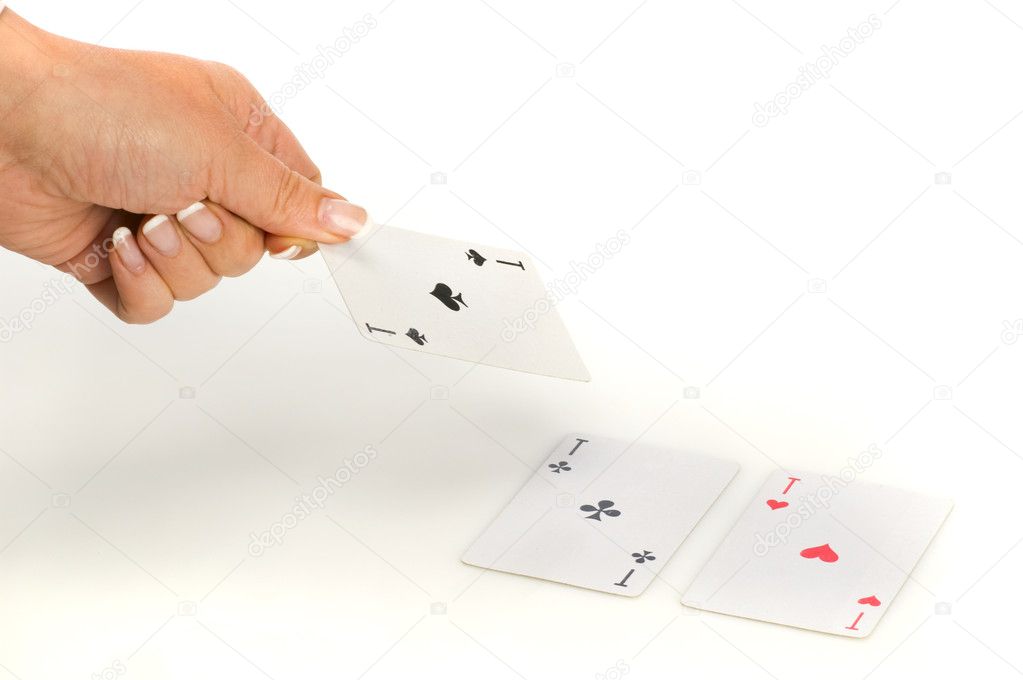 Playing card in hand