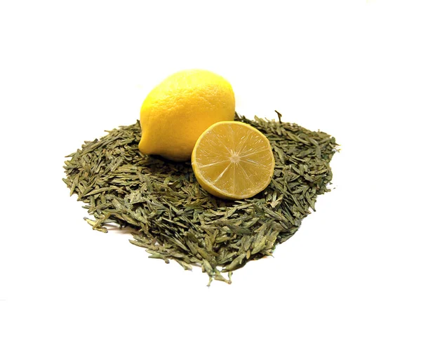 Green tea with lemon — Stock Photo, Image
