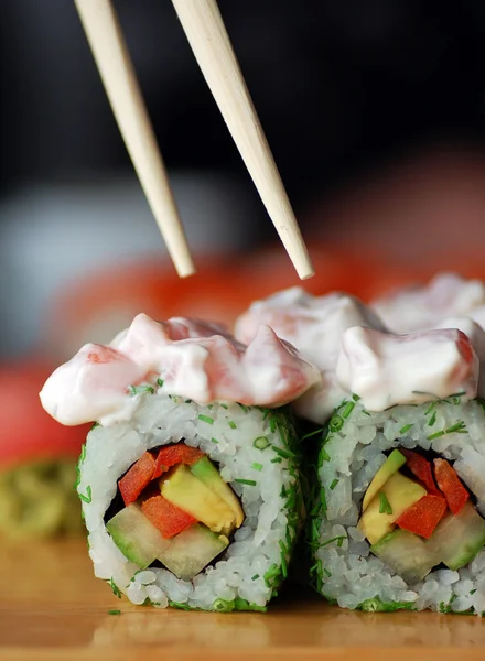 Traditionele Japanse gerechten. Sushi — Stockfoto